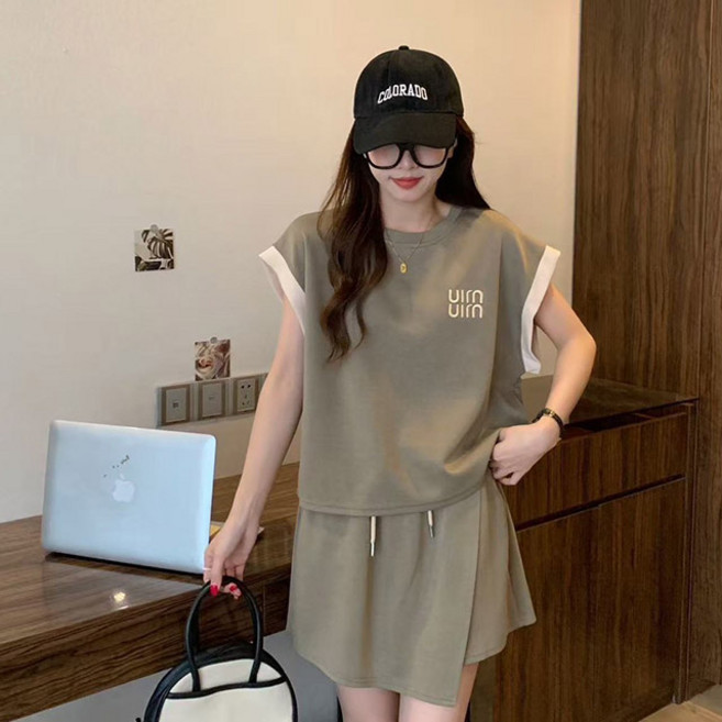 드마엘 여성 드리히 찰랑 배색 치마바지 투피스 (3color)+델로나