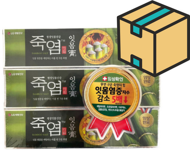 LG생활건강 죽염 잇몸고 치약 120G X 3개 1박스(12세트)