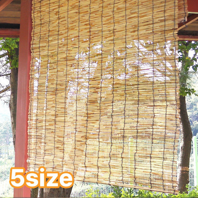 5size 갈대발 ( 베란다 울타리 펜스 테라스 가림막 대나무발 정원 가벽 홈포차 인테리어 소품 햇빛차단 여름 통풍 우드발)