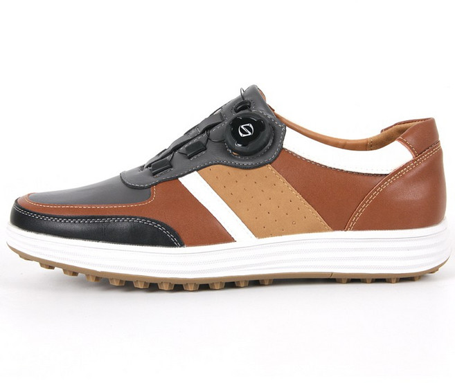 출퇴근겸용 발이편한 천연가죽 남성용 다이얼 골프화 스파이크리스 남자로퍼