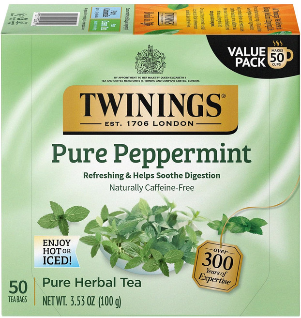 트와이닝 퓨어 페퍼민트 허벌 티 무카페인 50개입, 100g, 1개