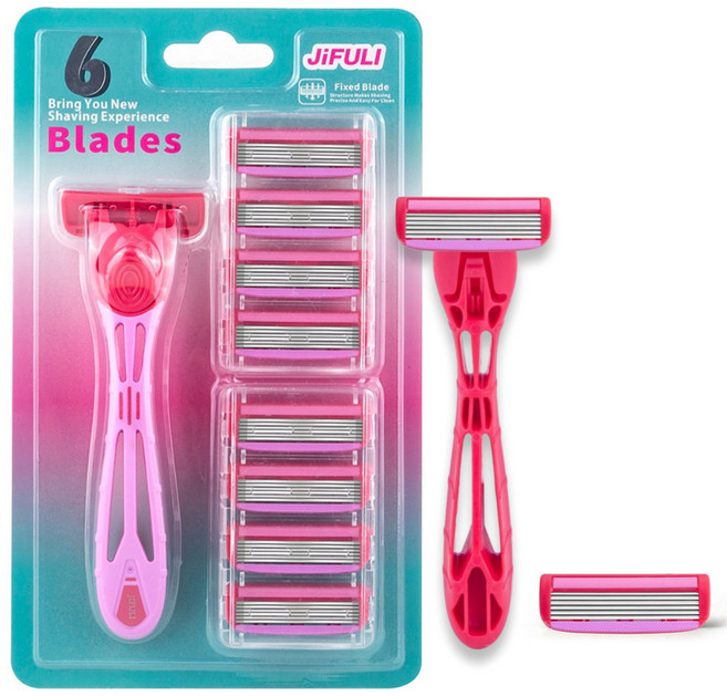 벨누라 지우리 여성 제모기 면도기 + 면도날 9P 세트, 1개, 1개입