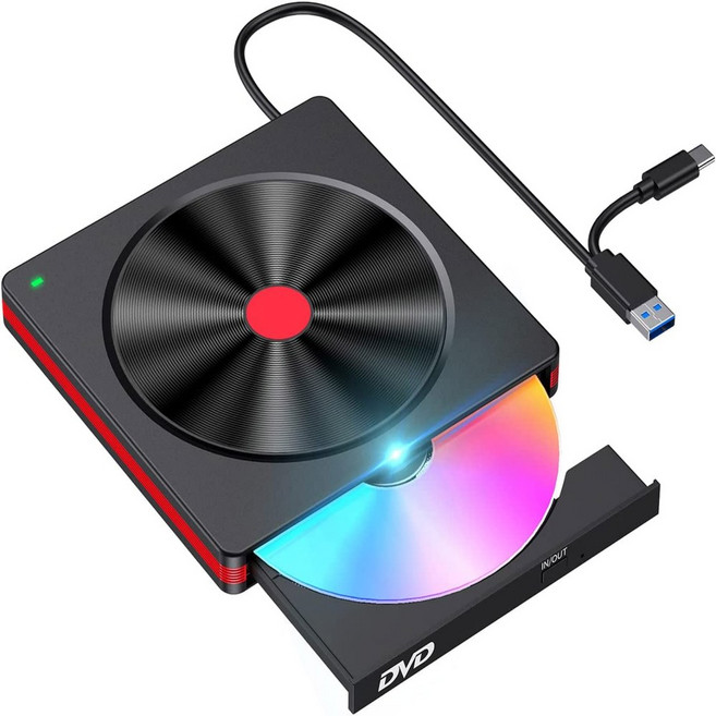 외장형 CD DVD 버너 노트북 드라이브 ROM 리더기 PC USB 데스크탑용 RW 플레이어, Bla d