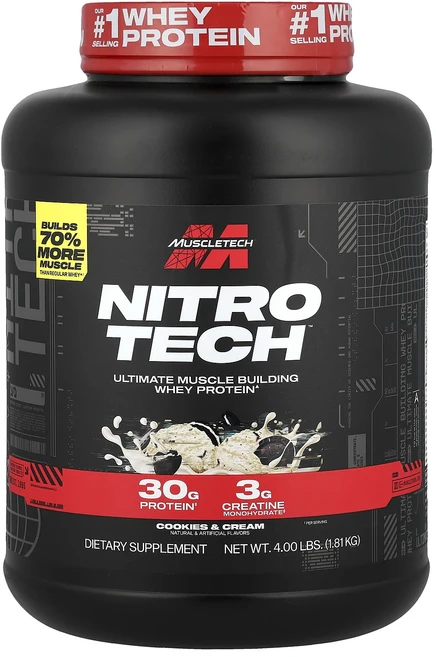 몸관리하세요 겨울입니다 MuscleTech Nitro-Tech™ 유청 단백질 쿠키 앤 크림 1.81kg(4lbs) 특별관리진행, MuscleTechNitroTech유청단백질쿠키앤크림1, 1.81kg - 쿠팡