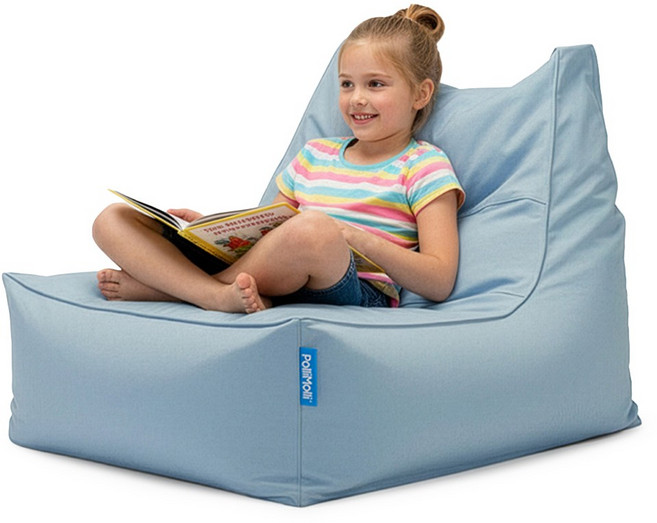 폴리몰리 607S 유아 키즈 코튼 빈백 소파 순면 방수 속커버 어린이 의자, 607SC 소프트블루