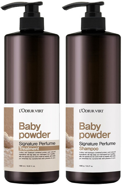 로더베르 시그니처 퍼퓸 샴푸+트리트먼트 세트 베이비파우더향, 1개