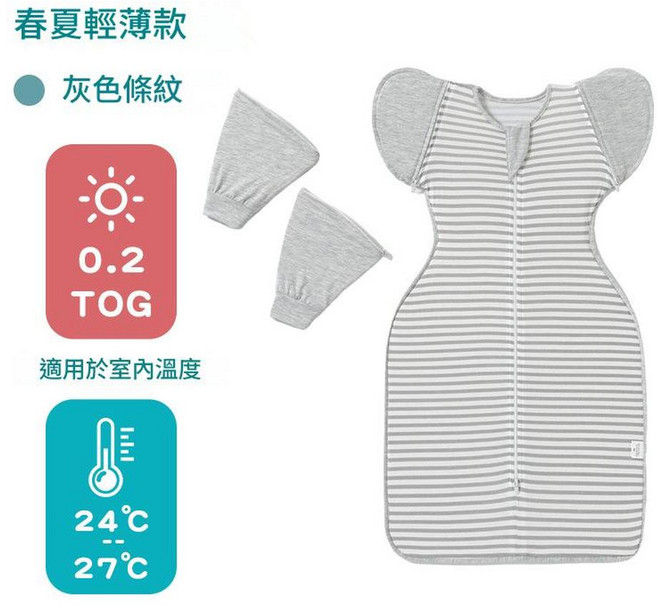 Lov 新生嬰兒夏季輕薄款竹纖維睡袋 0.2 TOG 適用於室內溫度 24°C - 27°C