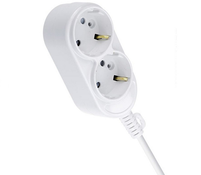 짧은선멀티탭 2구 전원연장 보조콘센트 안전접지탭 1.5M, 상세페이지참조, 1개