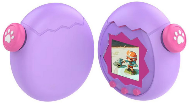 다마고치 파라다이스 케이스 실리콘 커버 냥발 커버 케이스 포함, (퍼플)_파라다이스 냥발 케이스, 1개