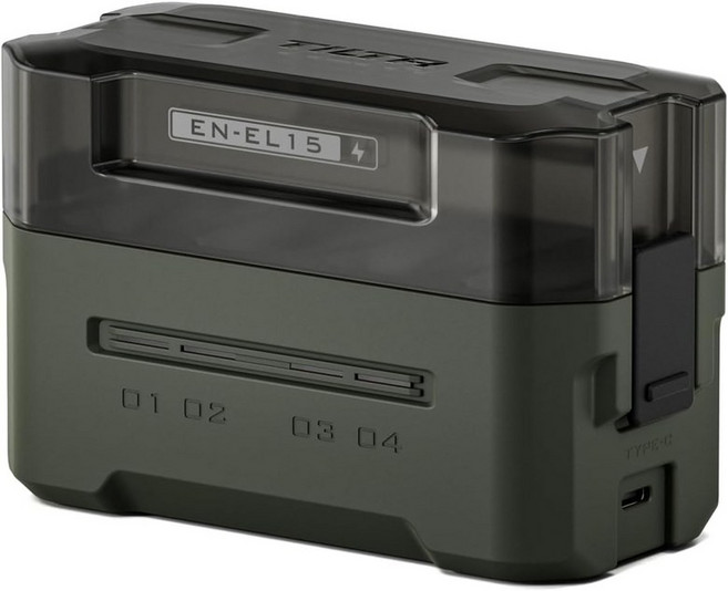 틸타 EN-EL15 휴대용 충전소 - USB-C PD 45W 고속 충전 포함 배터리 4개 니콘 Z8 Zf Z7II Z6II Z7 Z5 D850 D750 D610 D500 D7500