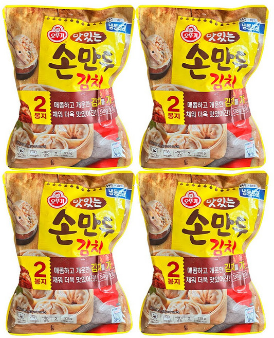 오뚜기 맛있는 손만두 김치 338g 4봉+4봉, 8개