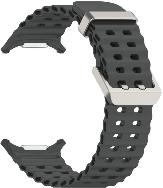 海洋矽膠錶帶 適用 三星 Watch Ultra 47mm SM-L705 手錶 腕帶, 官方深灰色, 1個