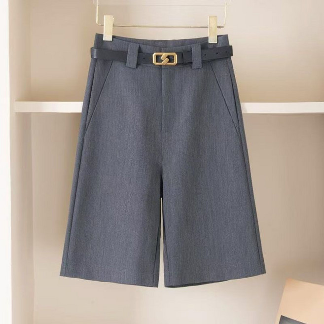 여름 여자 반바지 여성 여름 얇은 캐주얼 직통 스위트 중바지 슬랙스 LT