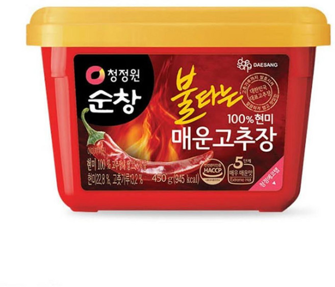 순창 100% 현미 엑스트라 스파이시 고추장 한국 레드 칠리 페퍼 페이스트 450g 바베큐 볶음 및 마리네이드용 정통 발효 고추 450g / 15.9온스 190175, 순창 100% 현미 엑스트라 스파이시 고추장, 한국 레