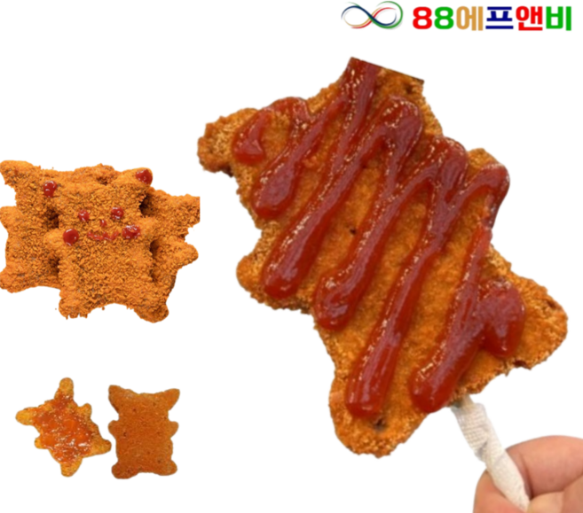 맘모스 피카츄 치킨까스 [100gx10] 1kg 치킨꼬지 문방구 돈까스, 1개