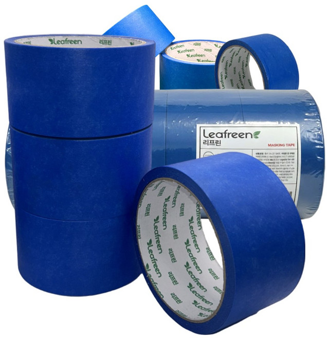 리프린 폭 넓은 도장 커버링 보양 종이 마스킹 테이프 50mm X 20m, 블루, 4개
