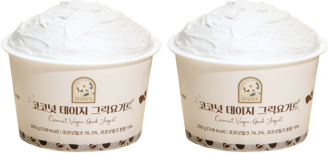 코코넛 비건 수제 그릭요거트 코코넛데이지 200g, 2개