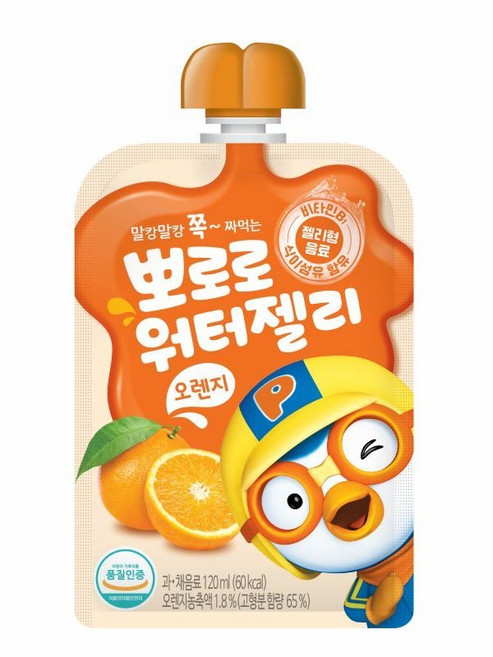팔도 뽀로로 워터젤리 120ml x10개입 오렌지맛 어린이 키즈음료, 10개