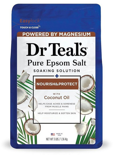 닥터틸즈 코코넛 오일 퓨어 엡섬 솔트 1.36kg 199118, 3 Ounce (Pack of 1)