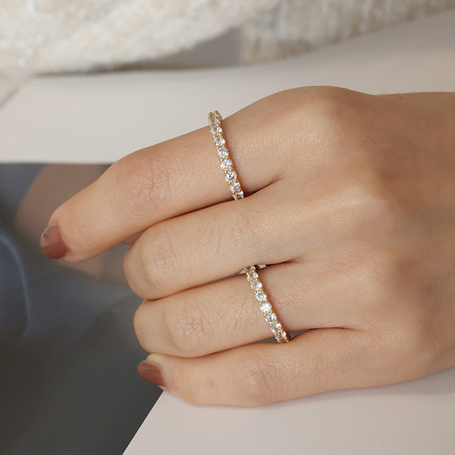 라퐁텐 렐 2.5mm 큐빅 가드링 테니스 반지