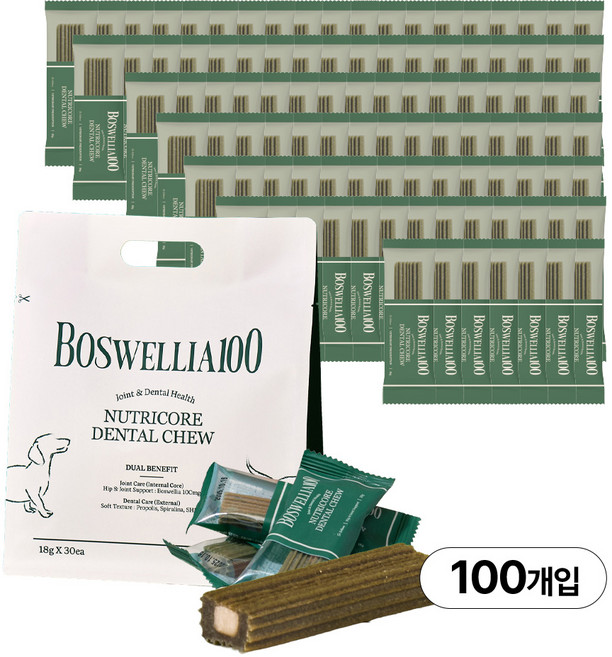 닥터뉴트리코어 강아지 가수분해 관절 덴탈껌 보스웰리아100, 100개, 18g, 보스웰리아