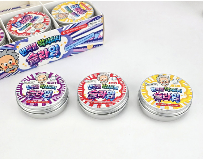 반짝펄 오로라 박사퍼티 슬라임 유리슬라, 3개, 50g, 퍼플1P+레드1P+골드1P