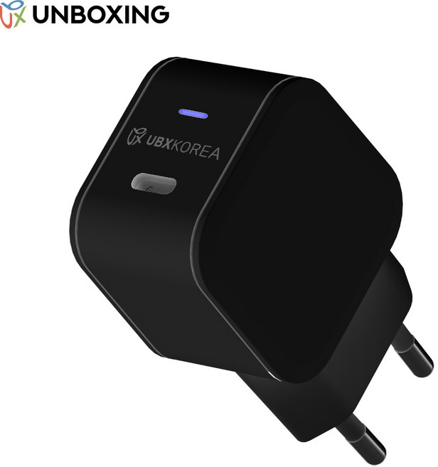 언박싱 30W PD PPS 미니 초고속 C타입 충전기, 1개, 블랙