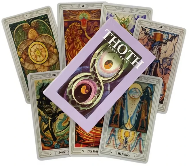 Thoth 타로 카드 78 데크 오라클 영어 점술 에디션 Borad 게임, 01 153