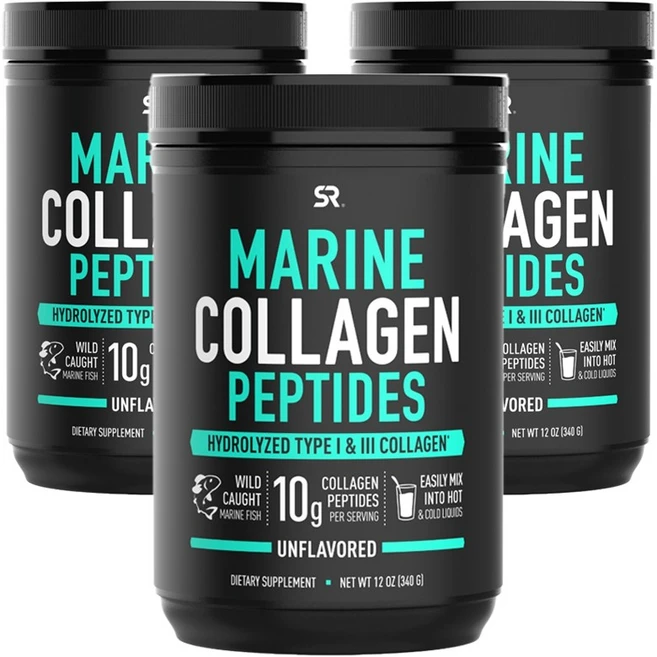 스포츠리서치 마린 콜라겐 펩타이드, 340g, 3개 - 쿠팡