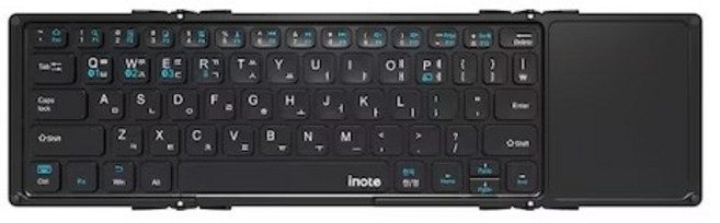 아이노트 터치패드 무선 블루투스 멀티 페어링 접이식 키보드, 블랙컬러, X-FOLDING 터치 플러스