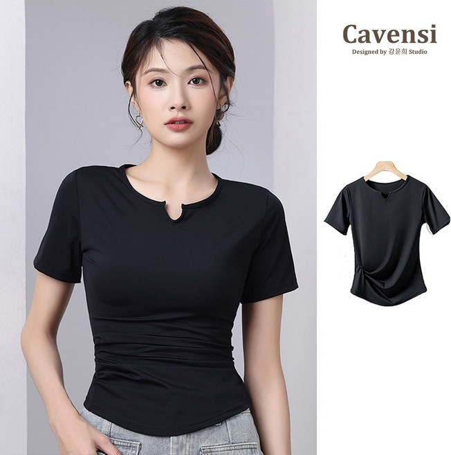 Cavensi 運動上衣 瑜珈服 大尺碼 短袖 排汗衫女