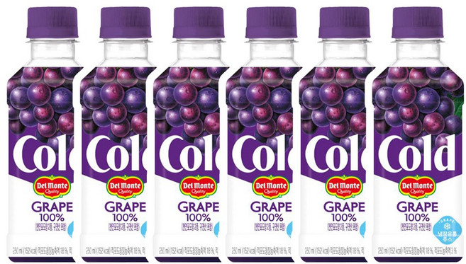 델몬트 콜드 100% 포도, 6개, 250ml