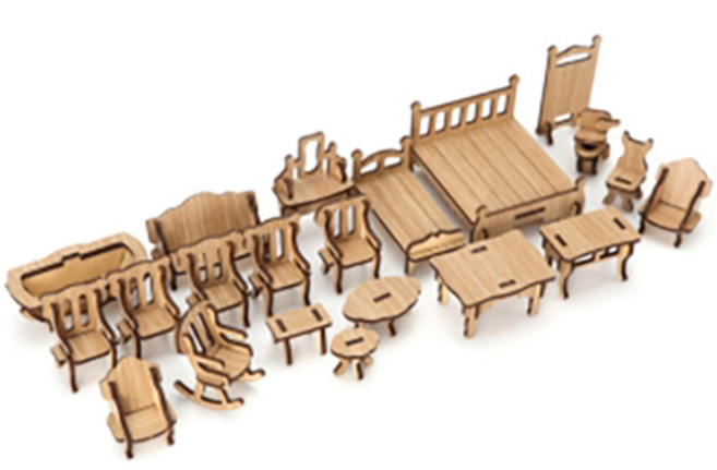 메이빈 FS-01 미니어처 가구 SET1 조립장난감 조립완구세트 나무모형장난감