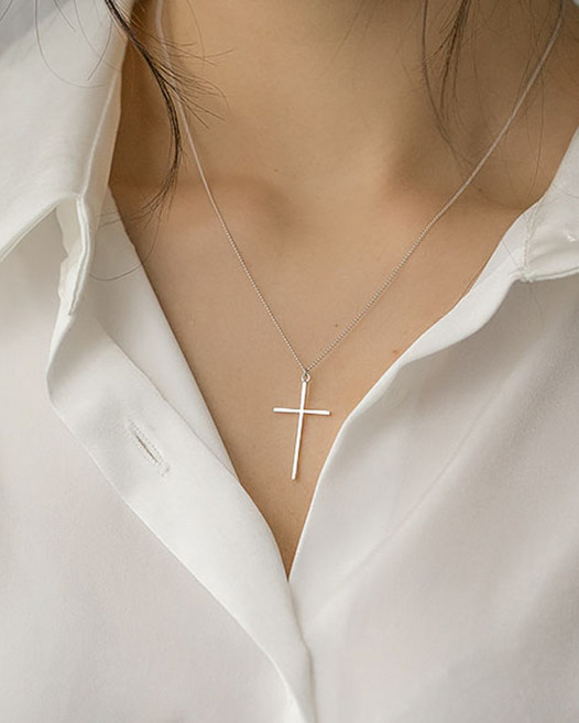 모두디자이너 실버925 크로스 슬림 롱 심플 십자가 목걸이 08