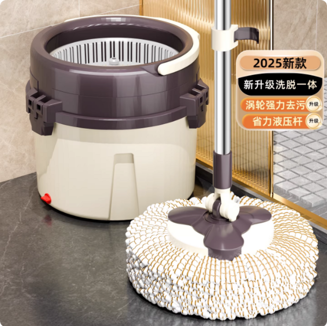 회전 물걸레 대걸레 가정용 자동 세척 밀대 카페, 아이보리