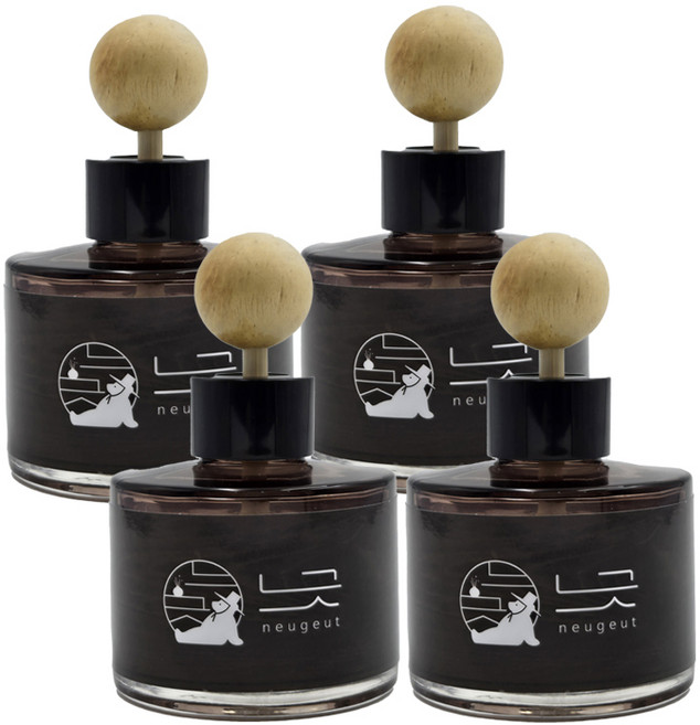 느긋 차량용 디퓨저 자동차 방향제 감성 인테리어 소품 선물 추천 무드템 은은한 향기 국산 탈취제, 4개, 120ml, 체리알사탕 120ml