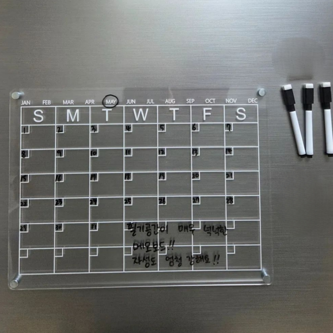 ON US 메모보드 자석 아크릴 냉장고 월간, 1개