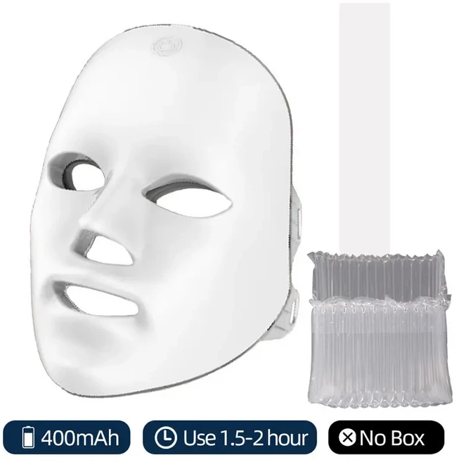 페이셜 LED 마스크 7색 피부 재생 미용 기기 무선 사용, 02 400mAh