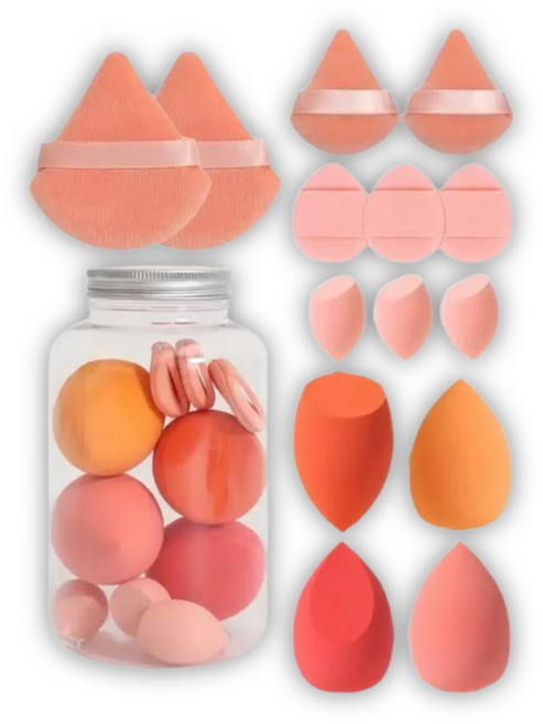 트랠리 메이크업 스펀지 12종, 1개, 살구색