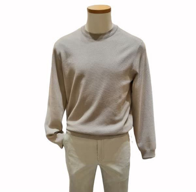 올젠 OLZEN 메쉬 조직감 라운드 니트 3컬러 GER1201