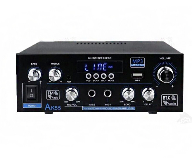 佰通 AK55 藍牙功放機 兩聲道擴大機, 1個, 佰通AK55功放機