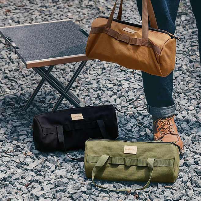 캠핑 단조팩 가방 공구 팩가방 파우치 장비 수납 캔버스 원형, SD 원형 카키그린, 1개