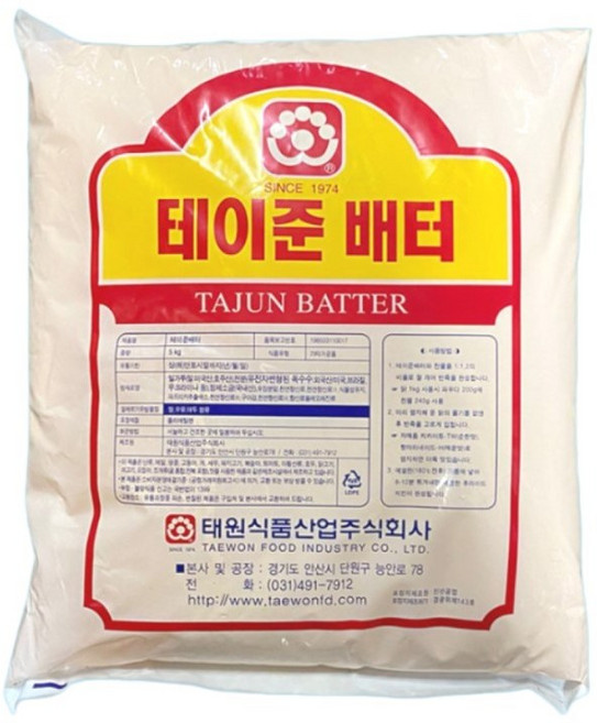 태원식품 테이준 배터, 5kg, 2개