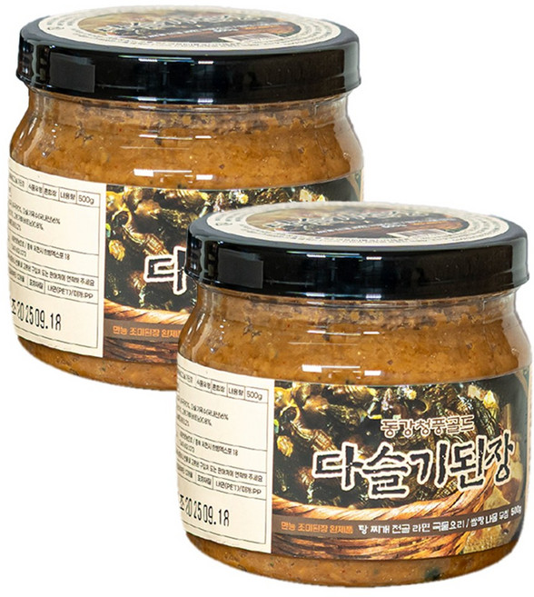 동강청풍골드 100% 국내산 다슬기 된장, 2개, 500g