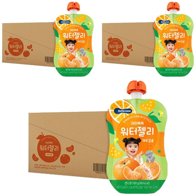 베베쿡 아이쭉쭉 워터젤리 제주감귤, 100g, 30개