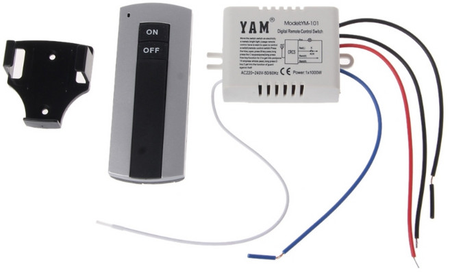 무선 1 채널 켜짐/꺼짐 램프 리모컨 스위치 수신기 송신기, 하얀색