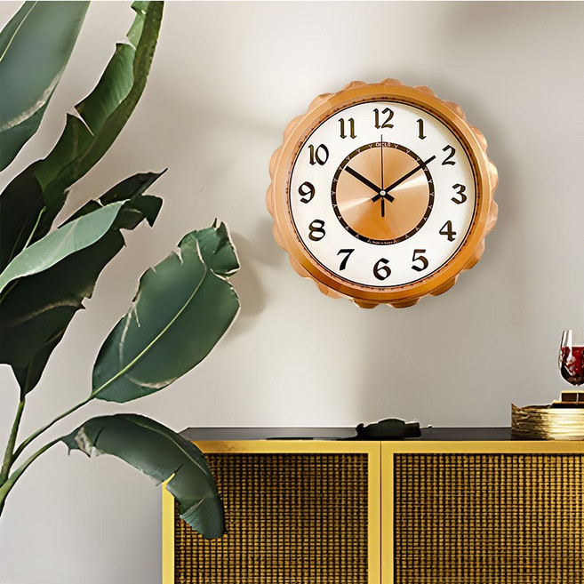 디클로 썬플라워휴 명품 디자인 무소음 벽시계 거실 인테리어, 로즈골드