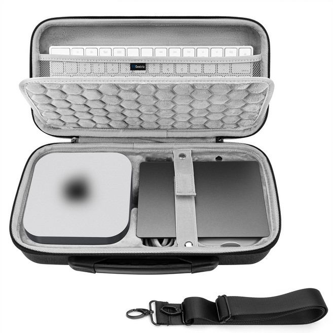 GeekriaDirect 하드 여행용 케이스 M4 Pro 데스크탑 컴퓨터와 호환 매직 키보드 매직 마우스 매직 트랙패드 및 액세서리용(다크 그레이), 1개