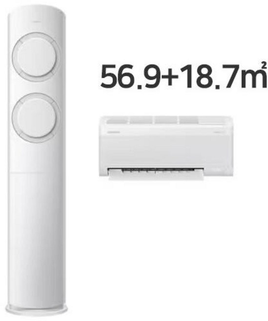 17+6평형 홈멀티형/삼성에어컨 AI Q9000 에어컨 스탠드유풍+벽걸이무풍/ 리모컨포함/ 가정용에어컨/ 바람문 그레이, 매립배관형, AF60F17D11GRS