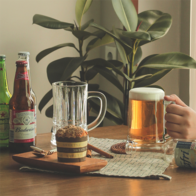 맥주 카페 컵 유리 쥬스 비어 잔 머그 커피 500 손잡이 아메리카노 글라스 에이드 홈, 1-3 키마맥주컵 550ml 1P, 1개